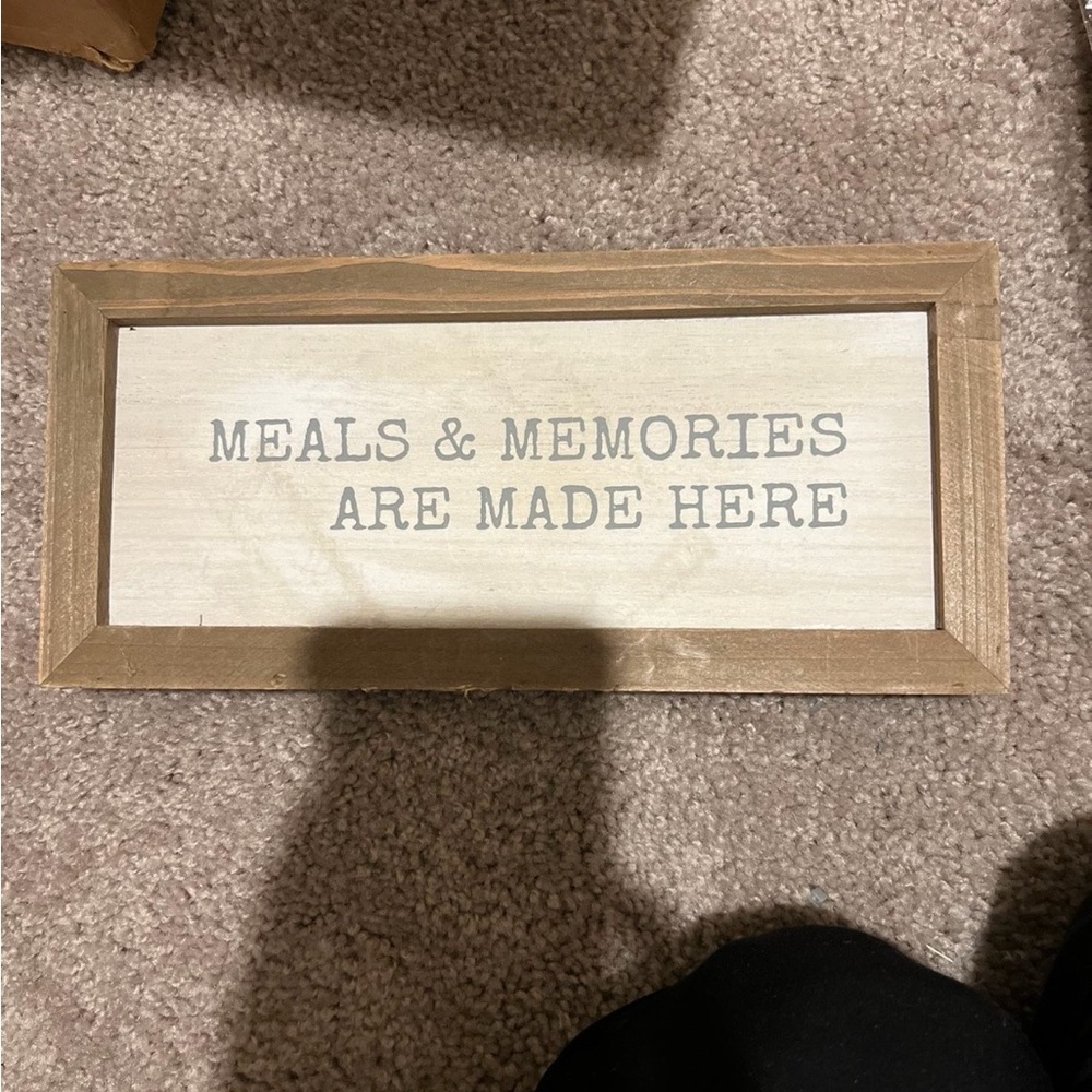 Rustic Wooden Wall Sign - Cream and Brown